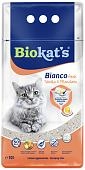 BIOKAT'S Bianco Fresh наполнитель минеральный комкующийся ваниль и мандарин
