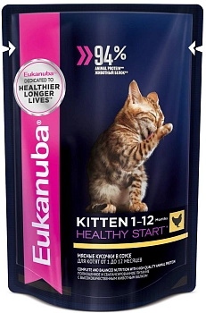Eukanuba Cat пауч для котят (кусочки в соусе)
