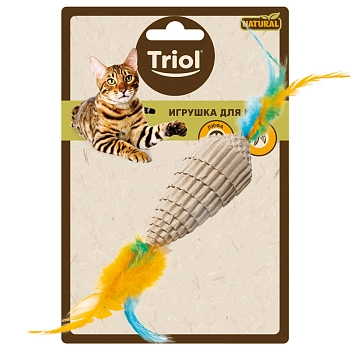 Triol игрушка Natural "Конус с перьями" из гофрокартона для кошек