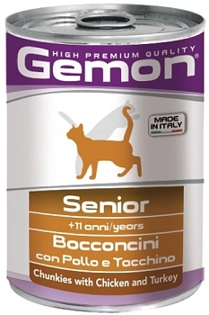 Gemon Cat Senior консервы для пожилых кошек (кусочки)