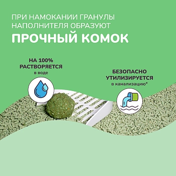 Qushy наполнитель "Зеленый Чай" растительный комкующийся