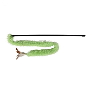Trixie удочка для кошек плюшевая лента с перьями