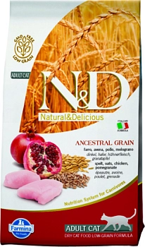 Farmina N&D Low Grain Cat Chicken&Pomegranate корм для взрослых кошек