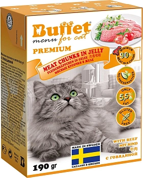 Buffet Premium консервы для кошек (кусочки в желе)