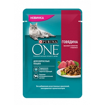 Purina One пауч для взрослых кошек (кусочки в подливе)
