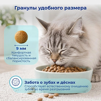 Jarvi сухой монопротеиновый полнорационный корм для кошек для здоровой кожи и красивой шерсти