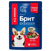 Brit Premium пауч для взрослых собак всех пород (кусочки в соусе)