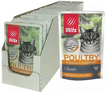 Blitz Adult пауч для взрослых кошек (кусочки в желе)