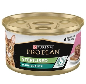 Pro Plan Sterilised консервы для кастрированных и стерилизованных кошек (паштет)