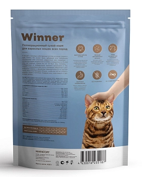 Winner Полнорационный сухой корм для взрослых кошек всех пород