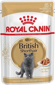 Royal Canin British Shorthair Adult пауч для кошек британской породы (кусочки в соусе)