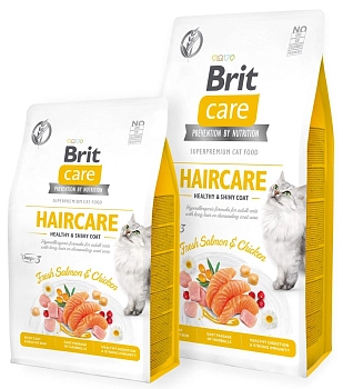 Brit Care Cat GF Haircare Healthy&Shiny Coat для взрослых кошек "Красивая кожа и шерсть"