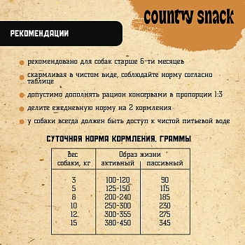 Country snack корм сухой для взрослых собак малых пород