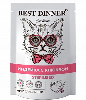 Best Dinner Exclusive Sterilised пауч для стерилизованных кошек (мусс)
