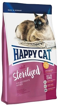Happy Cat Sterilised для стерилизованных кошек и кастрированных котов