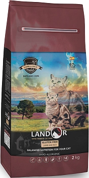 Landor Grain Free For Cats Hairball&Weight Control корм для кошек профилактика комков шерсти и веса