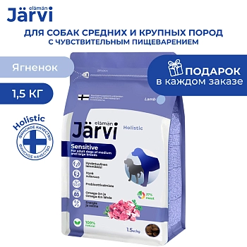 Jarvi сухой полнорационный корм для взрослых собак средних и крупных пород с чувств. пищеварением