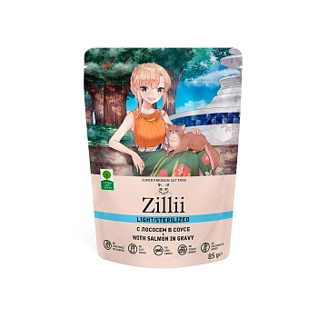ZILLII Sterilized/Light Cat пауч для стерилизованных кошек (кусочки в соусе)