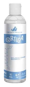 Ortiga шампунь с хлоргексидином для профилактики кожных заболеваний для собак и кошек