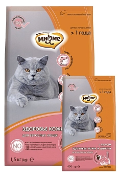Мнямс Skin&Coat Сухой корм для взрослых кошек для кожи и шерсти