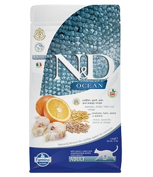 Farmina N&D Low Grain Cat Ocean Godfish&Orang Adult корм для взрослых кошек