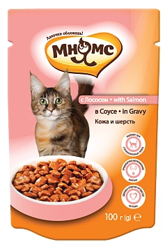 Мнямс "Кожа и шерсть" пауч для взрослых кошек (кусочки в соусе)