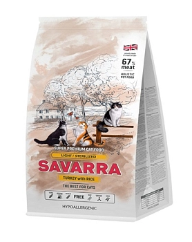SAVARRA Light Cat Сухой корм для взрослых кошек с избыточным весом и стерилизованных