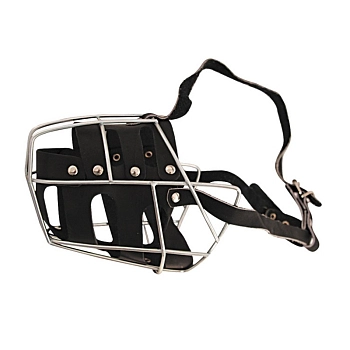 Гамма намордник металлический "Овчарка-сука" с кожаным вкладышем