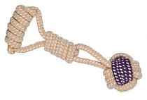 Trixie игрушка для собак плетеный мяч с веревкой