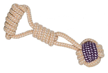 Trixie игрушка для собак плетеный мяч с веревкой