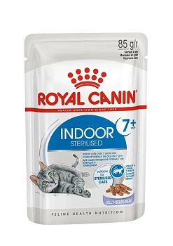 Royal Canin Indoor +7 пауч для домашних кошек старше 7 лет (кусочки в желе)