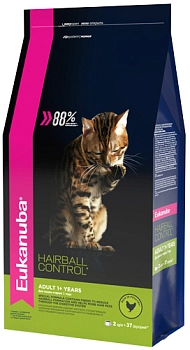Eukanuba Cat Hairball Control для домашних кошек