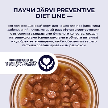 Jarvi Preventive diet line Renal пауч для кошек для профилактики заболеваний почек (соус)