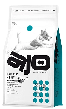 AJO Mini Adult полнорационный корм для взрослых собак малых пород склонных к аллергиям