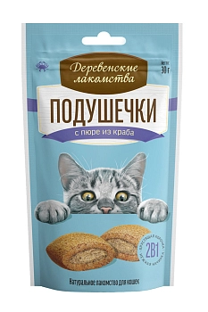 Деревенские лакомства "Подушечки с пюре" лакомство для кошек