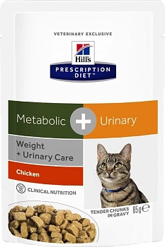 Hill's Prescription Diet Metabolic+Urinary Weight+Urinary Care пауч для кошек