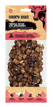 Country snack лакомство "Говяжье легкое" для дрессировки собак