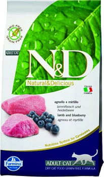 Farmina N&D Cat Lamb&Blueberry Adult корм для взрослых кошек
