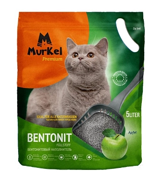 Murkel наполнитель минеральный комкующийся яблоко
