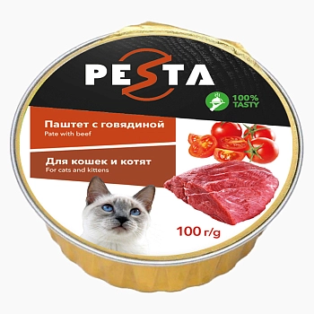 Pesta ламистер для кошек и котят паштет с говядиной