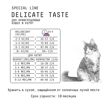 AJO Delicate Taste полнорационный корм для привередливых кошек и котят