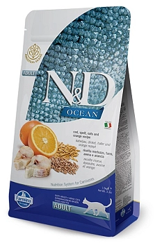 Farmina N&D Cat Ocean Godfish&Orang Adult корм для взрослых кошек