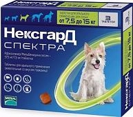 Фронтлайн НексгарД Спектра М №3 таблетки жевательные для собак 7,5-15 кг.