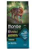 Monge Bwild Cat Grain Free беззерновой корм из тунца и гороха для стерилизованных кошек