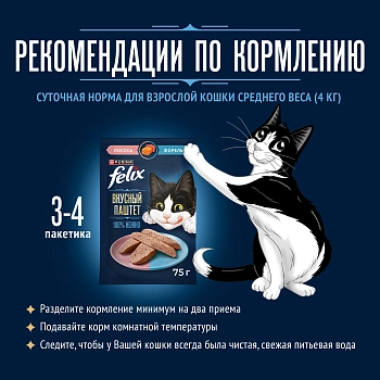 Felix Вкусный паштет пауч для кошек