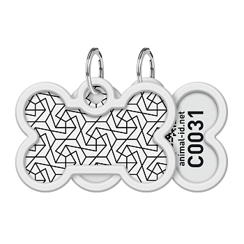 Collar адресник Waudog Smart ID "Геометрия" кость
