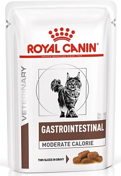 Royal Canin Gastrointestinal Moderate Calorie пауч для кошек при патологии ЖКТ (кусочки в соусе)