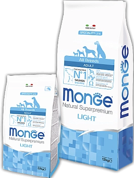 Monge Dog Speciality Light низкокалорийный корм для взрослых собак всех пород