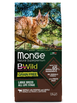 Monge Bwild Cat Grain Free беззерновой корм для крупных кошек