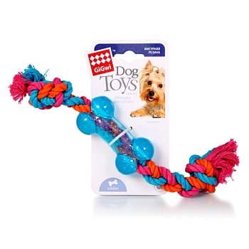 GiGwi игрушка для собак косточка на веревке